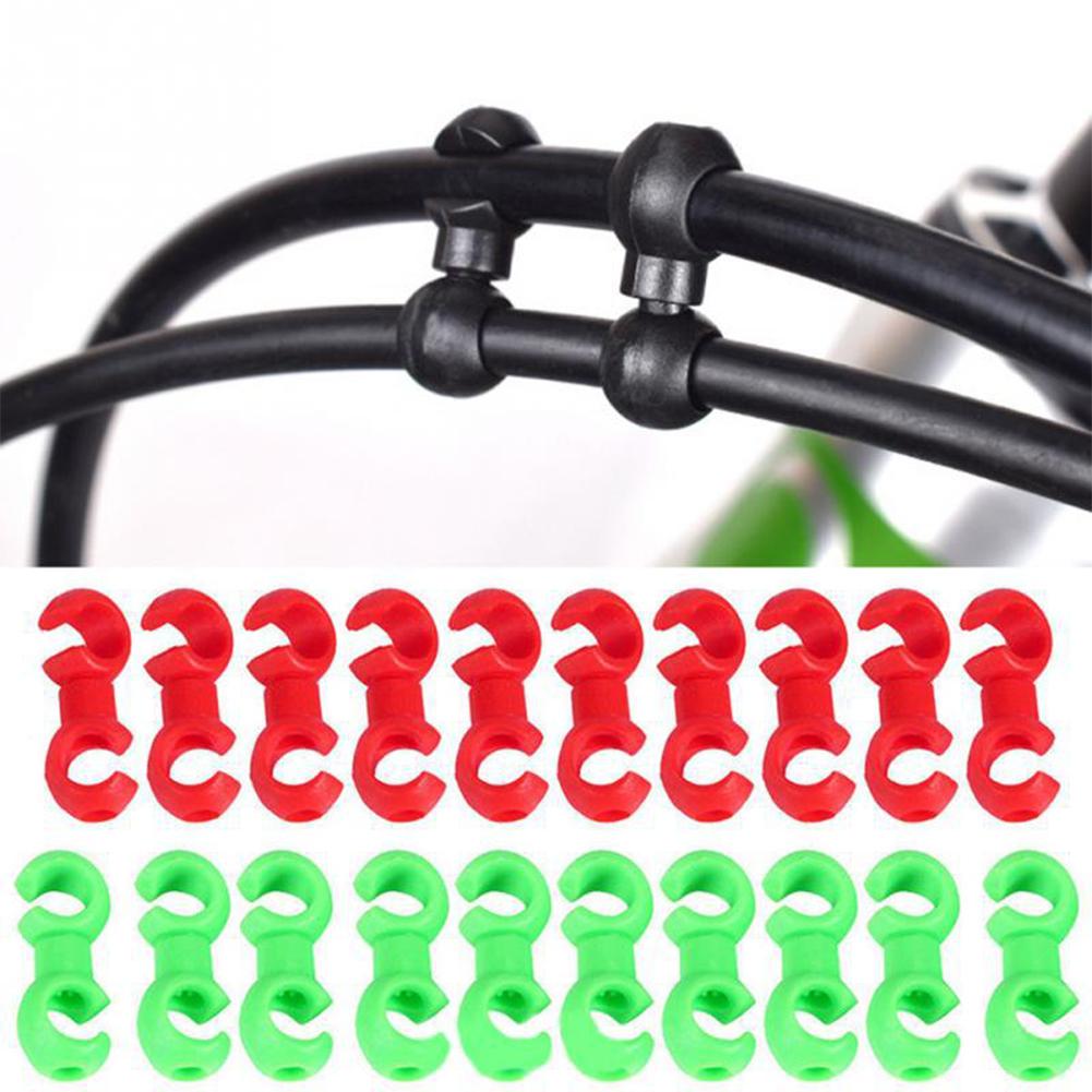 Cycling Gear Guide - 10 Stück Fahrrad-Kabelclips Fahrrad-Schaltzug-Kabelhalter Drehbare MTB-Bremszugclips