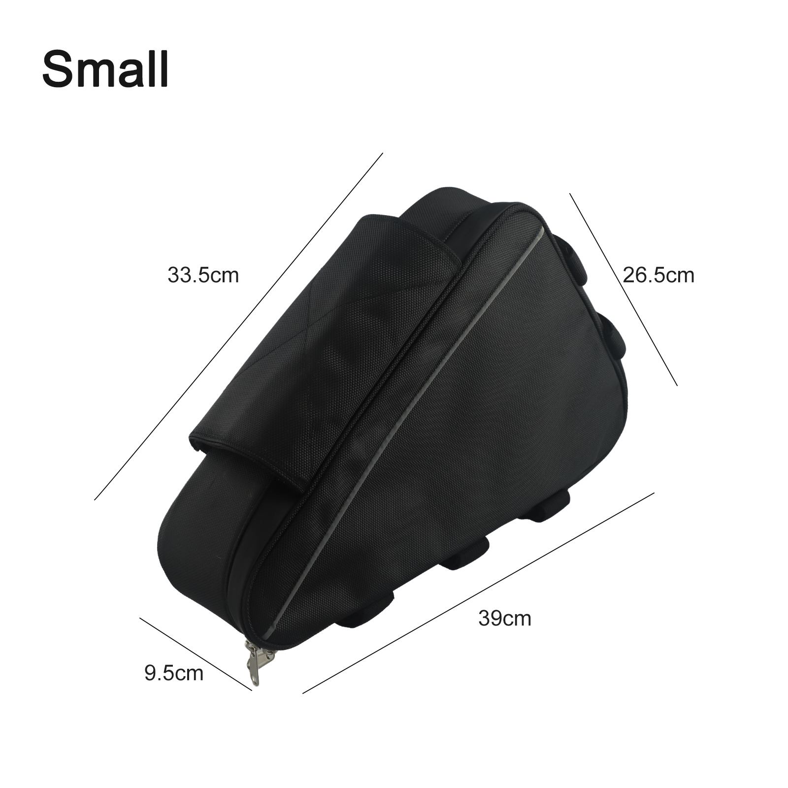 Cycling Gear Black - Wasserdichte Dreieckige Fahrradrahmentasche Schwarze Nylon-Vorderrohr-Aufbewahrungstasche MTB